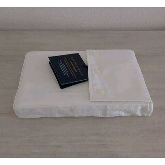 Ralph Lauren LOVAN JACQUARD 100% Organic Cotton Two King Pillowcases PARCHMENT - Picture 7 of 10